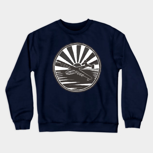 Giant Seaplane Logo Crewneck Sweatshirt by Hokusai's Kitten